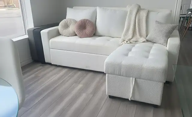 PRE ORDERS !! L-Shape Sofa Bed with Storage Chaise - Convertible in Couches & Futons in Burnaby/New Westminster - Image 3