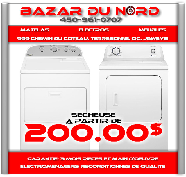 Secheuse a partir de $200/ Dryer Starting at 200$ dans Laveuses et sécheuses  à Laval/Rive Nord