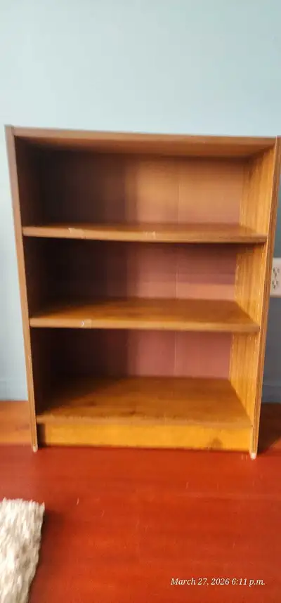 Bookcase with adjustable 3 section or multi functional shelves., View more