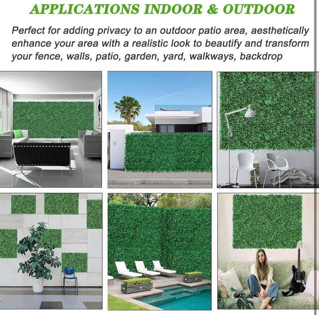 12 Pcs Grass Wall Panels, Boxwood Panels- 16"x24"  in Holiday, Event & Seasonal in Brantford - Image 3