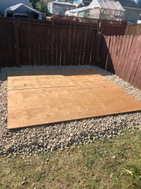Shed hot tub container parking pads landscape for sale too