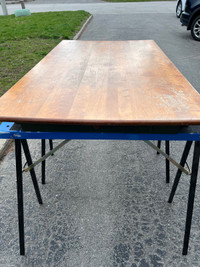 Solid Oak Harvest Table with 6 chairs