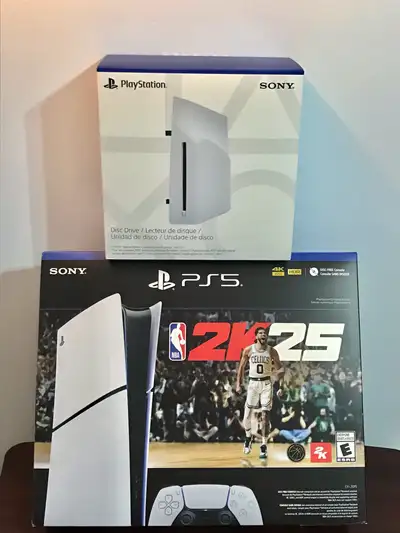 New PS5 Digital Slim Edition + NBA 2K25 Game & Disc Drive, View more