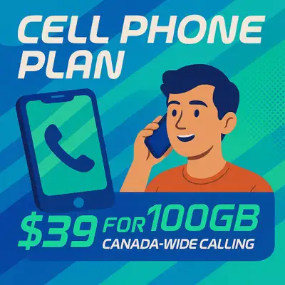 Cell Phone Plan – Just $39 100GB of high-speed 5G data Canada-wide calling included Bring your own d...