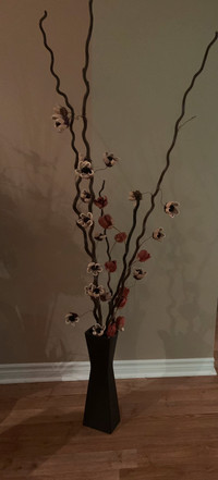 Silk  plant with decorative vases