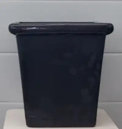 Dimensions of black ceramic plant pot: ***Height 31cm. ***31cm. square at top of pot ***Rounded edge...