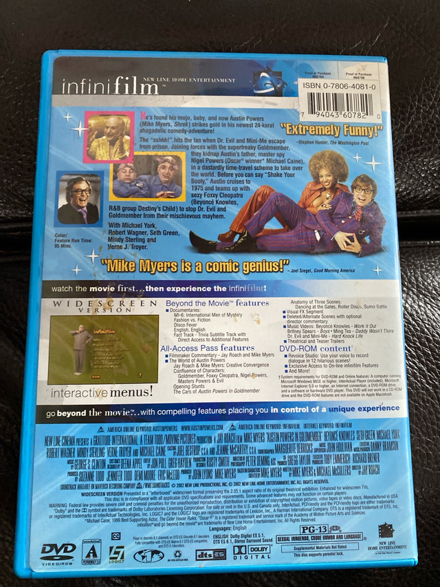Austin Powers -Goldmember DVD  in CDs, DVDs & Blu-ray in La Ronge - Image 2