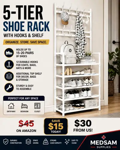 5-Tier Shoe Rack, View more