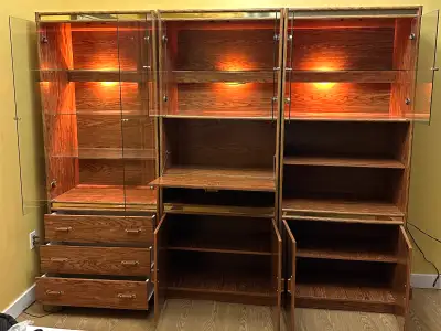 Vintage 3-Piece Wall Unit / Display Cabinet (CAN DELIVER), View more