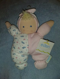 NEW Eden 8" Pink BABY DOLL Soft Plush Lovey Baby Toy HTF