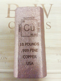 Copper         10 pounds bar