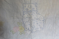 Old Crib Quilt with Cat