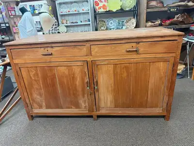 Antique Teak buffet 6’2.5”Wx3’7”Hx29”D, View more