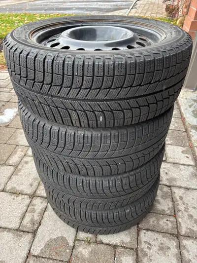 Michelin X-ICE Winter Tires on Steel Rims Size: 225/50R17 Bolt pattern 5x115mm Load Index / Speed Ra...