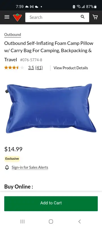 Self Inflatable camping pillow, View more