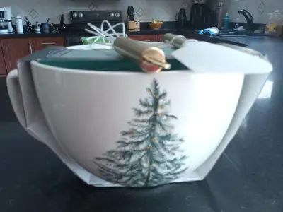 The BakeShop Christmas  themed mixing jug and baking utensil set, View more