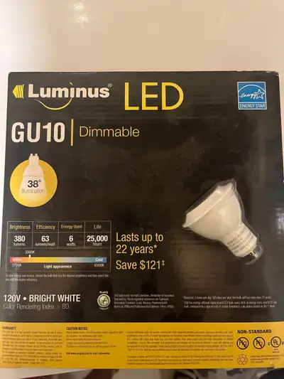 LED GU10 bulb dimmable New in box, View more