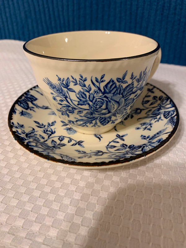 Vintage Wood and Sons - 3- Blue Rose tea cup & saucer $12.00 ea in Arts & Collectibles in Oshawa / Durham Region
