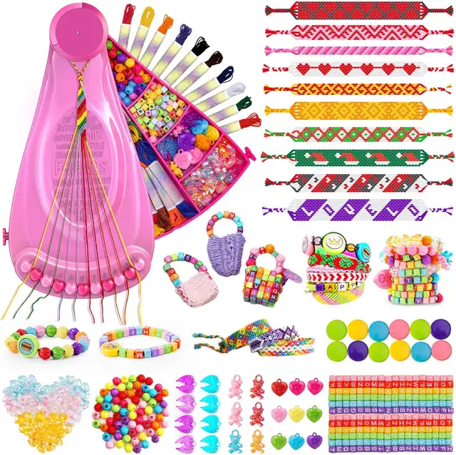 Friendship Bracelet Kit - 422+ Beads, Loom & Threads (Girls 6-12 in Hobbies & Crafts in City of Toronto - Image 7