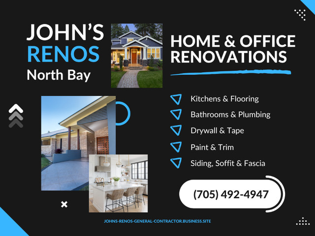 Home Renovations Specialist in North Bay | John's Renos! in Renovations, General Contracting & Handyman in North Bay