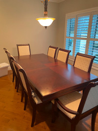 Wooden Dining Table with 8 Chairs
