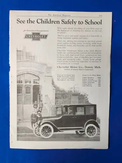 Vintage 1923 Chevrolet advertisements from The American Magazine, View more