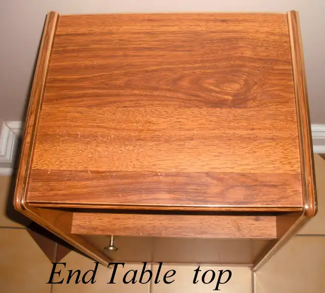 End Table, brown wood, top-shelf-cupboard, overall 24x15x12” in Other Tables in City of Toronto - Image 4