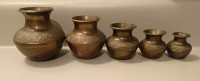 Antique Miniture Brass Metal Pots/ Vase