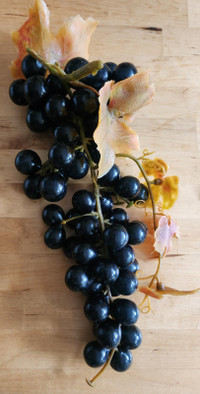 Vintage Bunch of Artificial Black Grapes