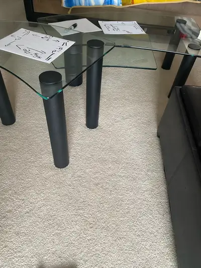 Glass coffee and end table, View more