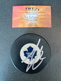 Luke Schenn Toronto Maple Leafs signed puck with COA