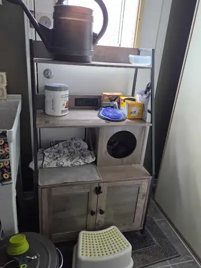 Storage Shelf for Cat Litter - Grey and Black - $100, View more