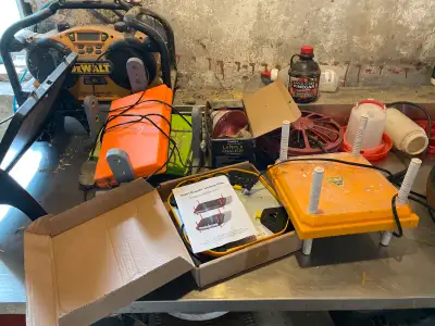 Various chicken equipment for sale. Reason for selling: sold chickens. Various waterers: 2 x Gal, 2...