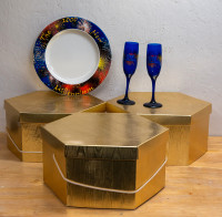 2000 Millenium Plate and Champagne Flute Set of 6
