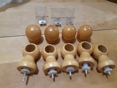 Pine Finials and Curtain Rod Hangers, View more