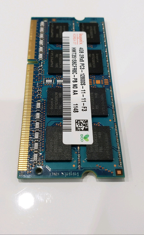 Hynix 4Gb pc3 laptop memory/ sodimm in System Components in City of Toronto