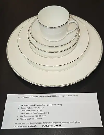 W Wedgewood Sloane Square  England dish set, View more