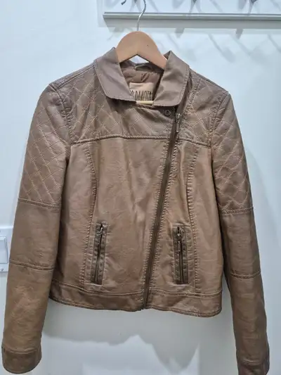 Woman's faux leather distressed jacket, View more