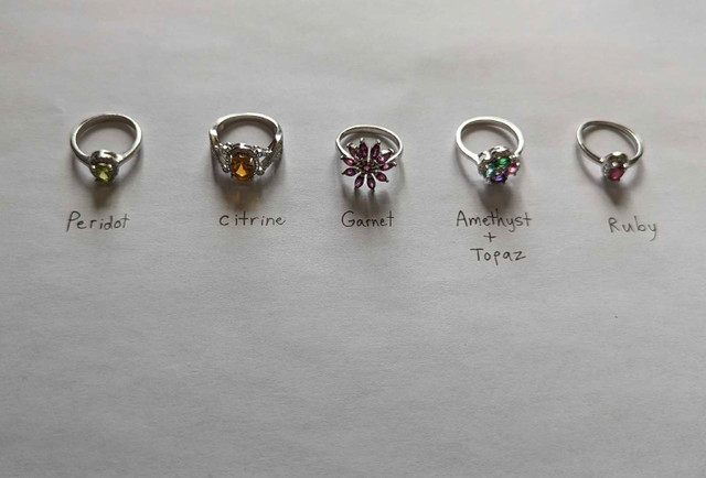 5 Sterling Silver Rings! Peridot, Ruby, and More! in Jewellery & Watches in City of Halifax - Image 3