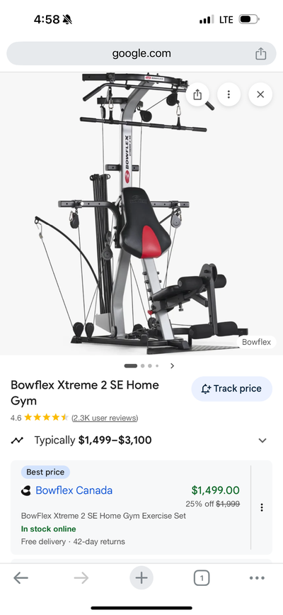 Bowflex Xtreme SE. $800. Can deliver. Prefer free weights., View more