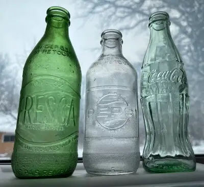 Vintage beverage bottles, View more