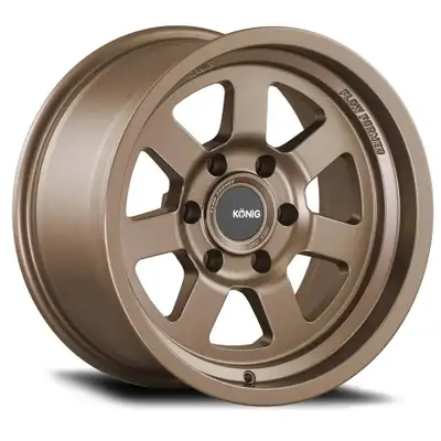 New KONIG HT2 17 X 8.5 -6 6 X 139.7 CB106.1 SATIN BRONZE $ 1290 plus hst per set of 4 rims NEW tires...