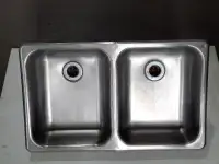 DOUBLE STAINLESS SINK for RV, CAMP, and EXTERIOR GARDENING