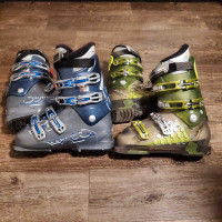 SALOMON Ski Boots size 26.5 (green) and 27.5 (blue)Excellent con