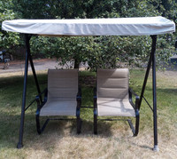 Sunshade with two Hampton Bay Spring Chairs