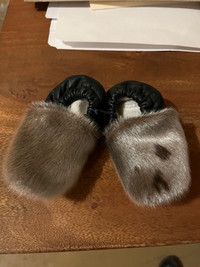 Seal fur baby shoes