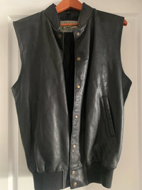 Roots Leather Vest, Mens size medium