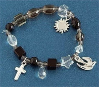NEW Roman Inc. Memorial Prayer Beaded 7-7 1/2" Bracelet.