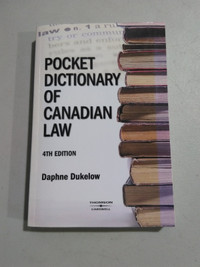 Pocket Dictionary of Canadian Law 4th Edition