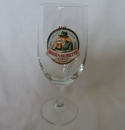 Vintage Italian Beer Glass - Birra Moretti, View more